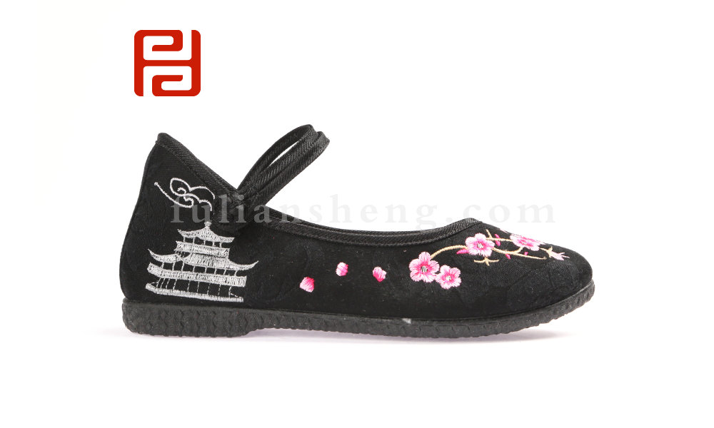 福連升老北京布鞋春時尚休閑繡花民族風(fēng)女單鞋圖片
