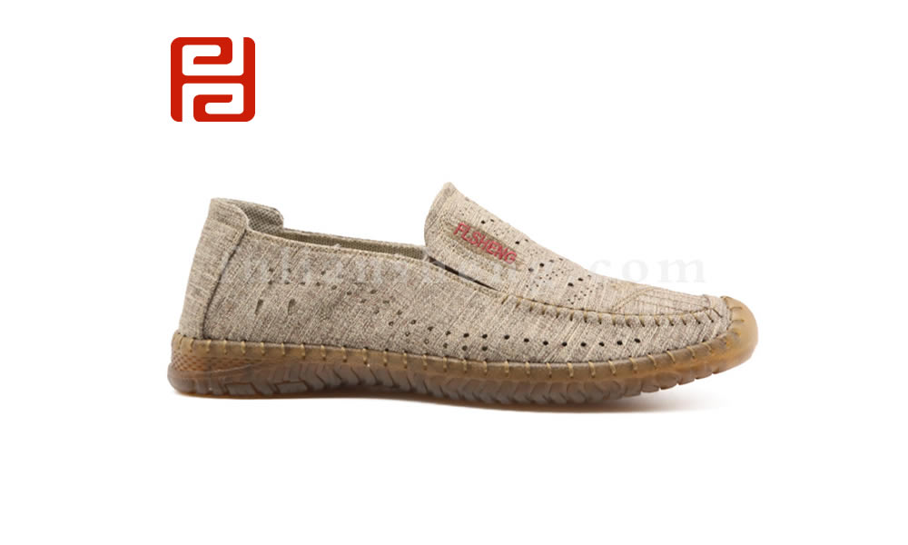 福連升夏透氣打孔商務(wù)休閑橡膠底車(chē)縫線老北京布鞋男涼鞋圖片