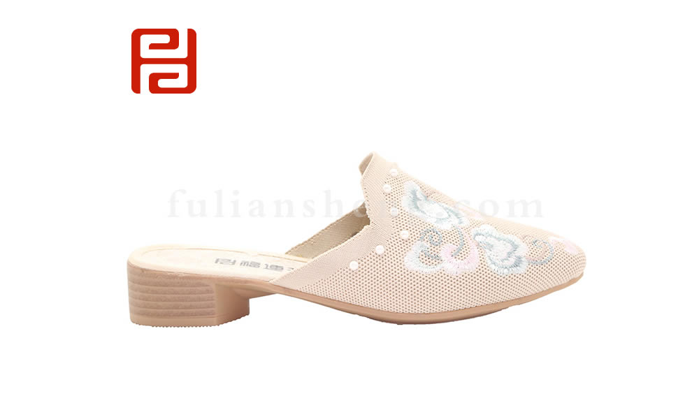 福連升民族風(fēng)繡花女拖鞋老北京布鞋正品女鞋女涼鞋圖片