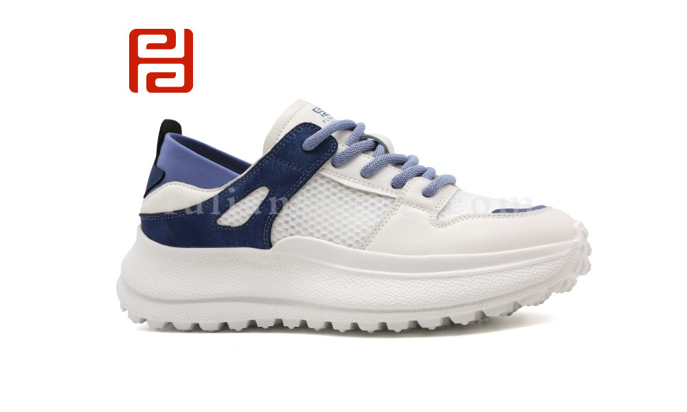 福連升夏季女鞋休閑生活時(shí)尚休閑真皮+網(wǎng)紗面料