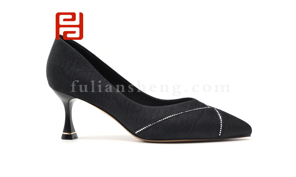 福連升舒適尖頭細高跟鞋女簡約氣質單鞋職業(yè)工作女鞋圖片