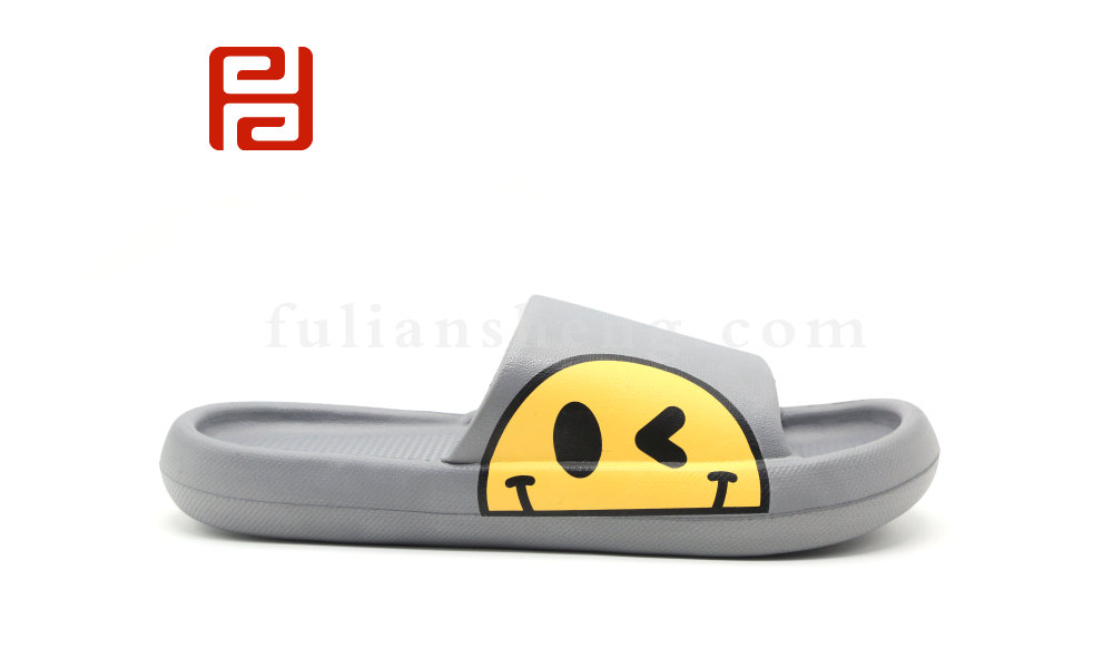 福連升夏季舒適軟底拖鞋男款沙灘涼拖個(gè)性情侶笑臉