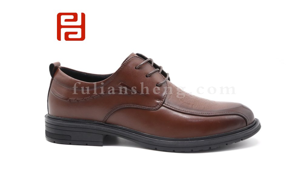 福連升商務(wù)休閑男鞋舒適印花英倫系帶正裝皮鞋圖片
