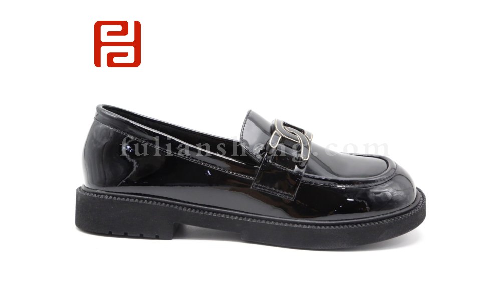 福連升休閑鞋女鞋春秋樂(lè)福小皮鞋漆皮亮面低跟女鞋圖片