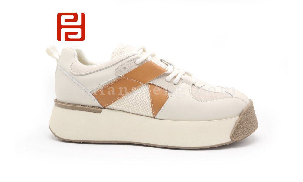 福連升休閑鞋女鞋2021秋季新款百搭厚底時(shí)尚增高面包鞋圖片