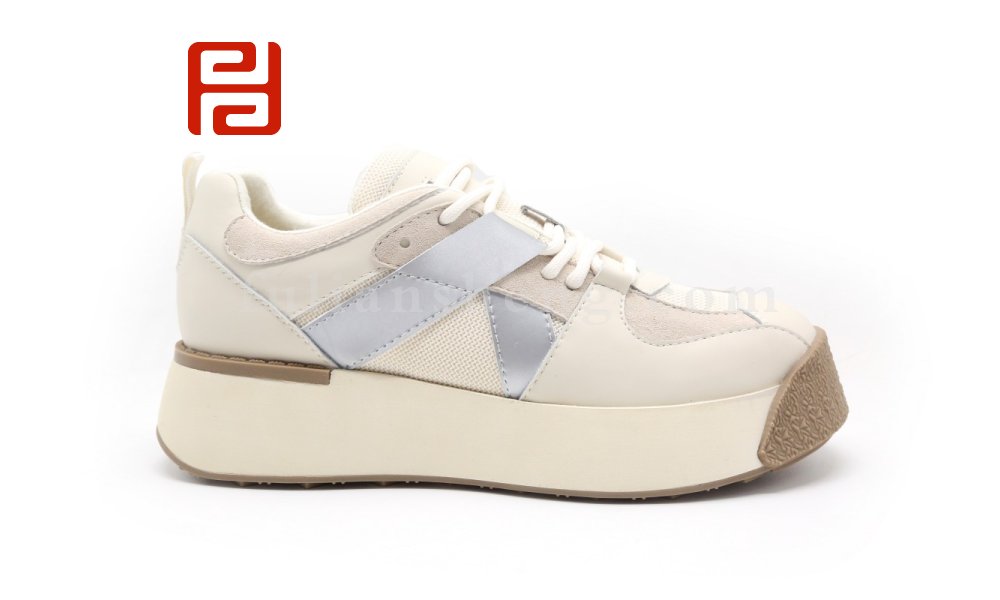 福連升休閑鞋女鞋2021秋季新款百搭厚底時(shí)尚增高面包鞋圖片