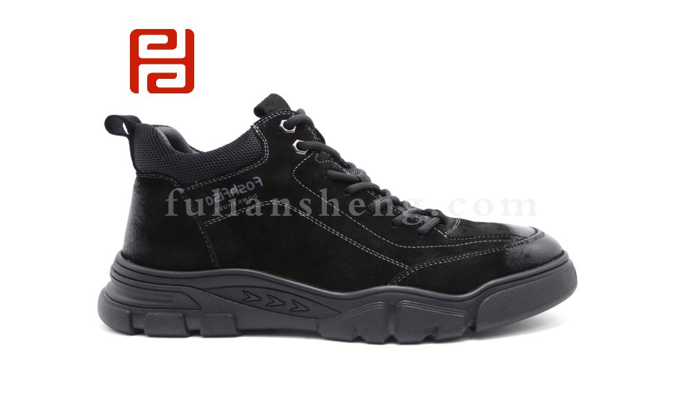 福連升休閑鞋冬加絨男鞋工裝風(fēng)靴子皮面男靴圖片