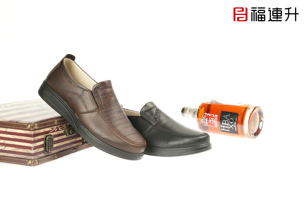 福連升20春款男鞋商務(wù)休閑一腳蹬輕便中年鞋休閑鞋(圖1)