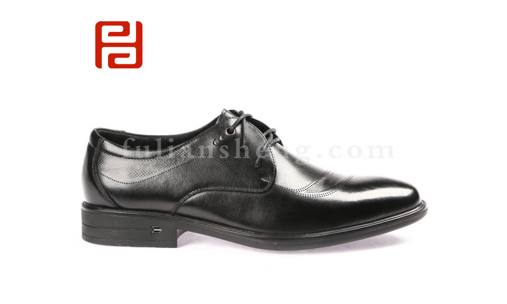 福連升商務(wù)正裝男鞋 牛皮面棉麻內(nèi)里舒適休閑商務(wù)單鞋(圖3)