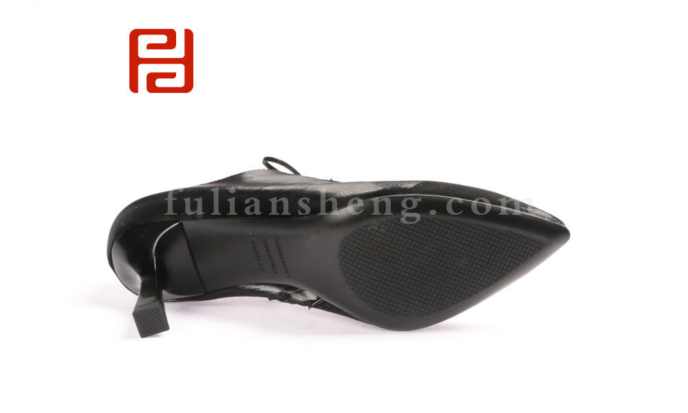 福連升春款單鞋黑色高跟鞋百搭休閑鞋工作通勤細(xì)跟女鞋子(圖3)