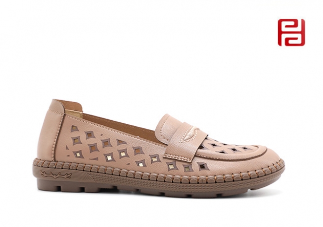 福連升夏季新款休閑女鞋輕雅手縫鞋