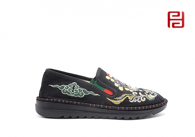 福連升老北京布鞋平底套腳繡花國風(fēng)女鞋臉譜社會鞋