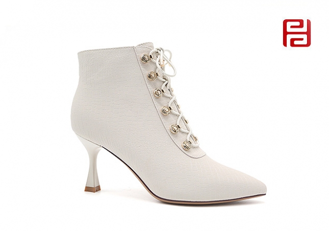 福連升休閑鞋女鞋高跟小短靴百搭尖頭時(shí)裝細(xì)跟保暖秋冬